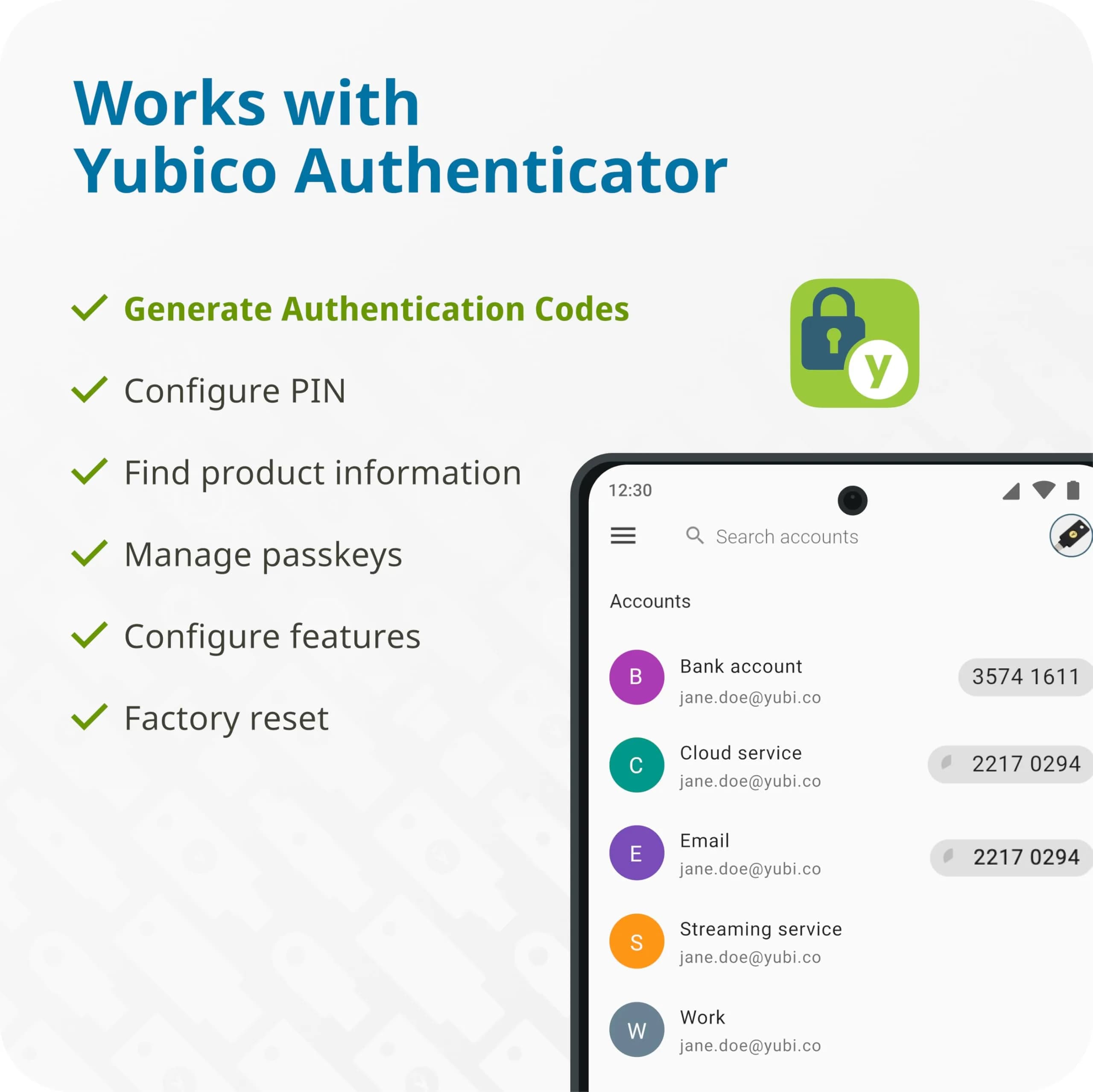 Yubico YubiKey 5 NFC Security Key with USB-A & NFC | FIDO Certified for Online Account Protection - view 7