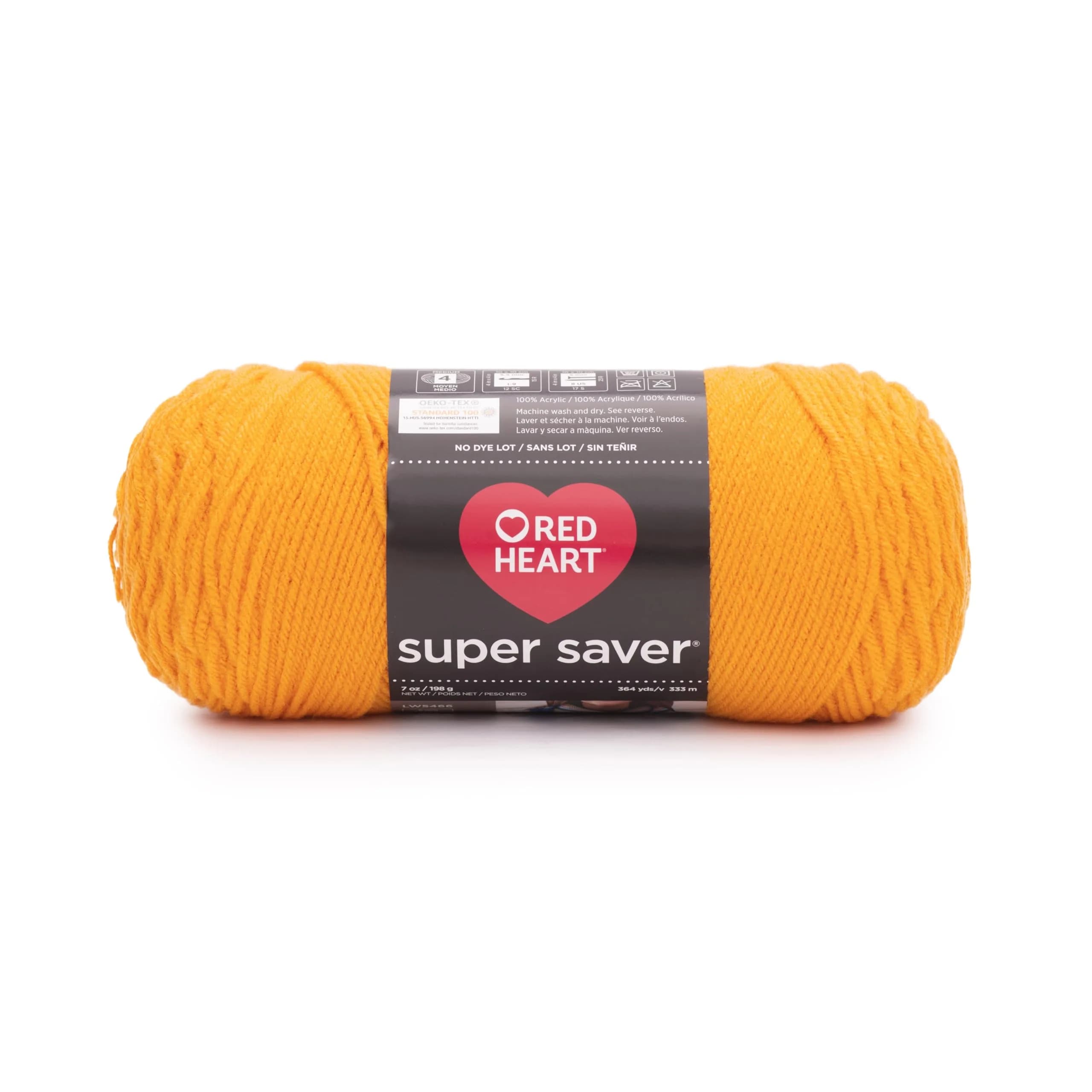 Red Heart Super Saver Yarn, Saffron | Medium Weight Acrylic for Knitting & Crochet