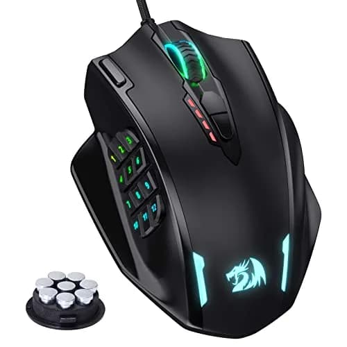 Redragon M908 Wired MMO RGB Gaming Mouse 12400 DPI 18 Programmable Buttons Black | High Precision Optical Sensor — Black
