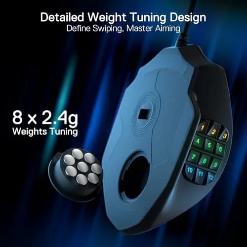 Redragon M908 Wired MMO RGB Gaming Mouse 12400 DPI 18 Programmable Buttons Black | High Precision Optical Sensor thumbnail 6