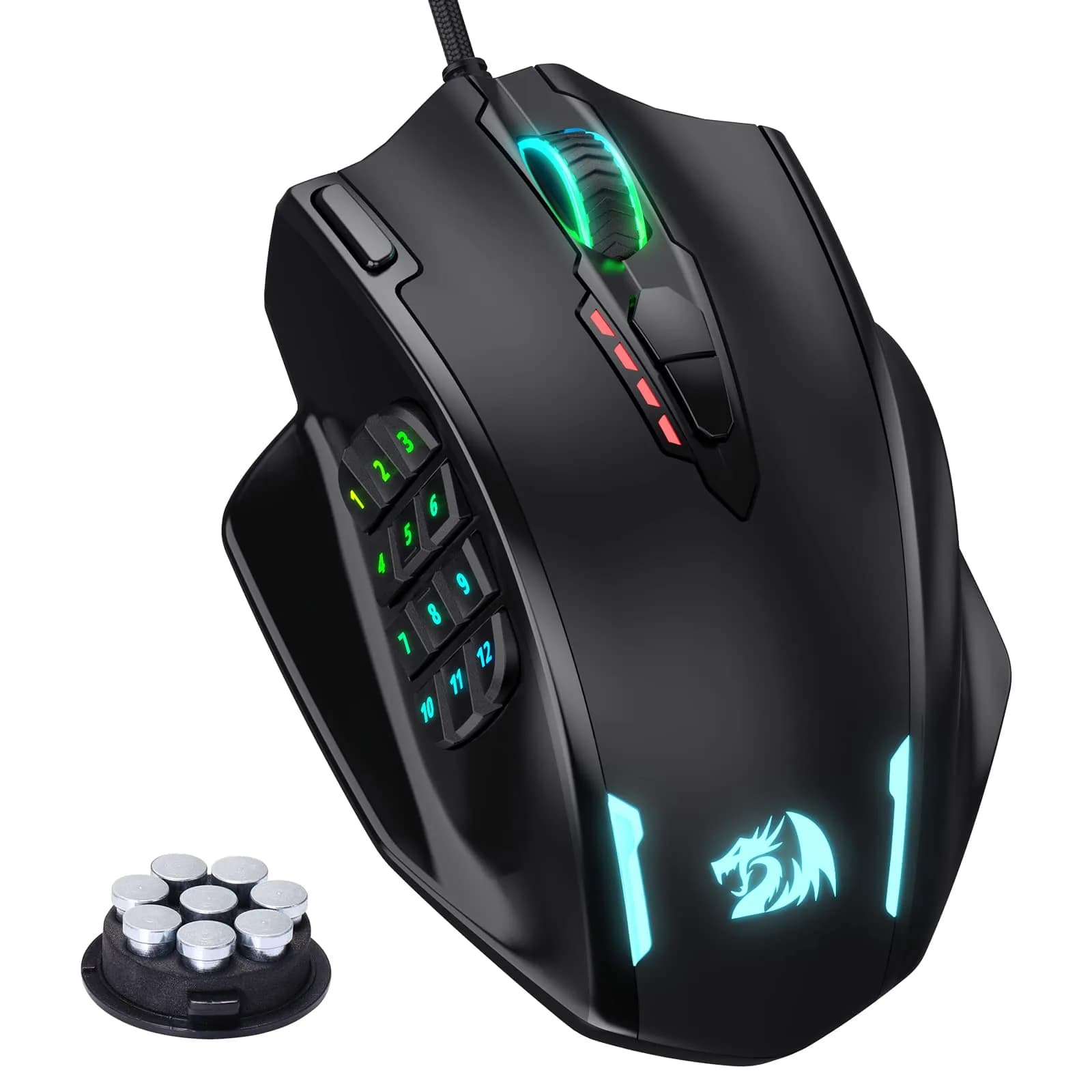 Redragon M908 Wired MMO RGB Gaming Mouse 12400 DPI 18 Programmable Buttons Black | High Precision Optical Sensor - main product image