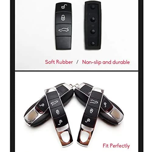 Jaronx Soft Rubber Key Button Cover for Porsche Panamera | Black thumbnail 5