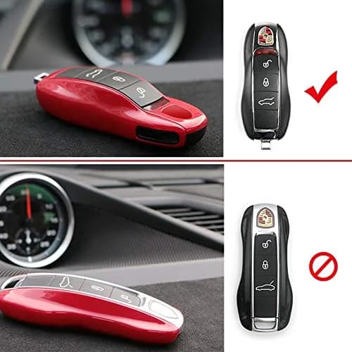 Jaronx Soft Rubber Key Button Cover for Porsche Panamera | Black thumbnail 2