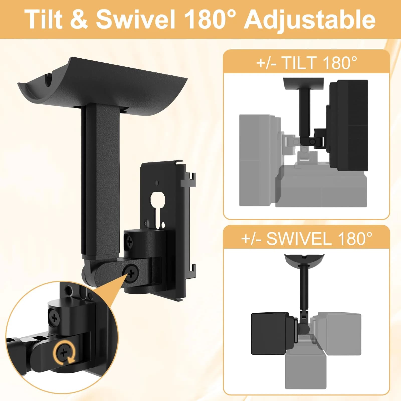 Dinghosen Black Wall Mount Bracket for Bose UB-20 Speakers | 0.29 kg (0.64 lb) Metal Mount - view 4