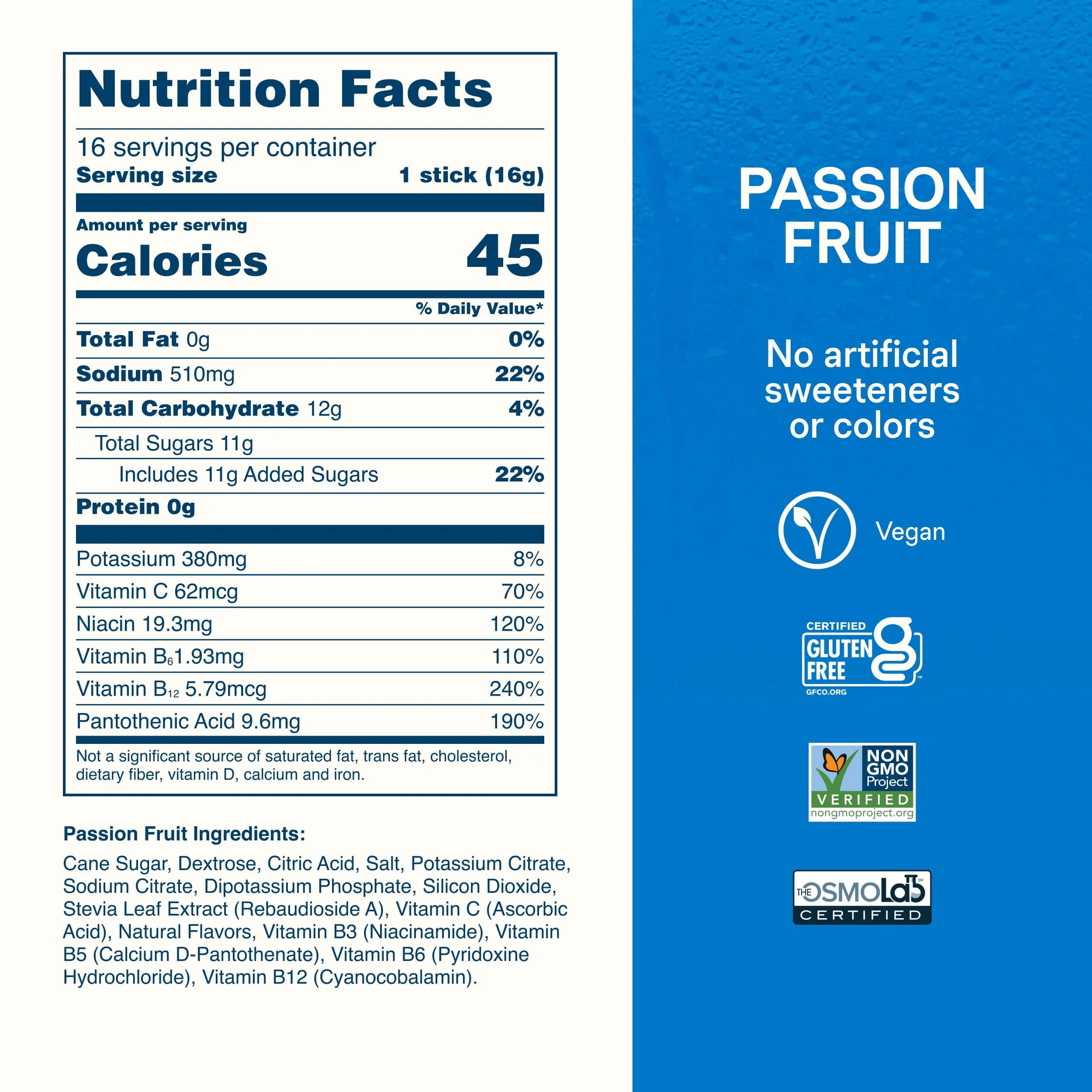 Liquid I.V. Hydration Multiplier Electrolyte Drink Mix, Passion Fruit, 16 Count (9.03 oz / 256 g) | Clinically Tested Hydration - view 7