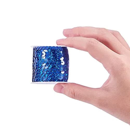PH PandaHall Mermaid Flat Sequin Strip 30 Yards (90 ft) | Blue Series Colors, 6mm Wide, Sewing Trim for Crafts & Costumes thumbnail 7
