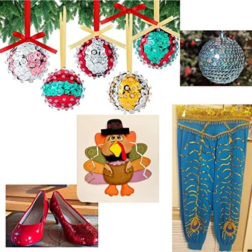 PH PandaHall Mermaid Flat Sequin Strip 30 Yards (90 ft) | Blue Series Colors, 6mm Wide, Sewing Trim for Crafts & Costumes thumbnail 3