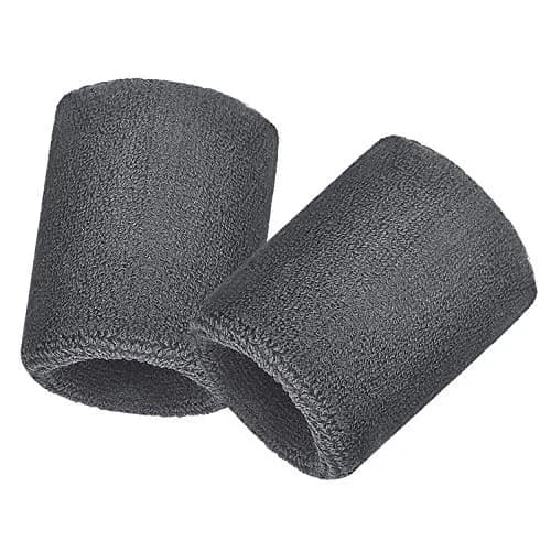 Bememo 12 Pcs Sweatbands Wrist Bands, neon 80s 90s, 3.15 Inch, Gray | Absorbent, Elastic, Durable for Sports & Fitness thumbnail 7