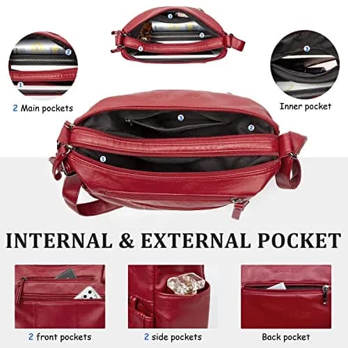 VOLGANIK ROCK Women's PU Leather Shoulder Bag 29.97 cm (11.8") | Soft & Lightweight Crossbody Purse thumbnail 6