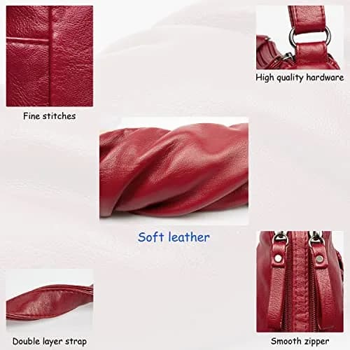 VOLGANIK ROCK Women's PU Leather Shoulder Bag 29.97 cm (11.8") | Soft & Lightweight Crossbody Purse thumbnail 7
