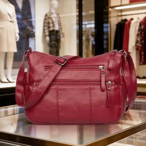 VOLGANIK ROCK Women's PU Leather Shoulder Bag 29.97 cm (11.8") | Soft & Lightweight Crossbody Purse thumbnail 3