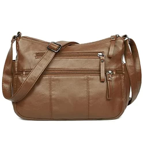VOLGANIK ROCK Women's PU Leather Shoulder Bag 33cm (11.8") | Versatile Crossbody Purse with Multiple Pockets thumbnail 1