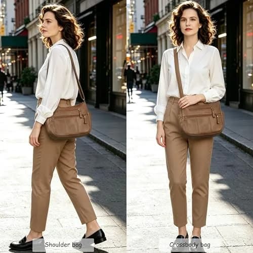 VOLGANIK ROCK Women's PU Leather Shoulder Bag 33cm (11.8") | Versatile Crossbody Purse with Multiple Pockets thumbnail 2