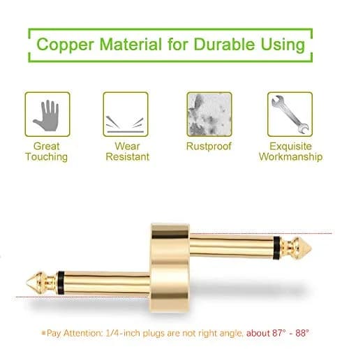 OTraki Z Type Guitar Pedal Connector 4 Pack Gold | Space-Saving Copper Pedal Coupler thumbnail 4