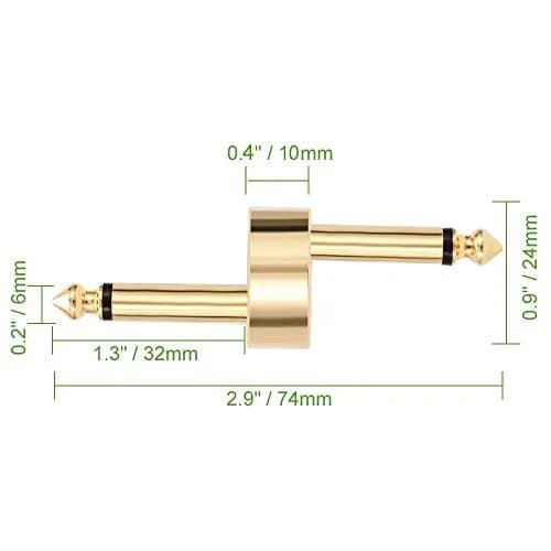 OTraki Z Type Guitar Pedal Connector 4 Pack Gold | Space-Saving Copper Pedal Coupler thumbnail 5