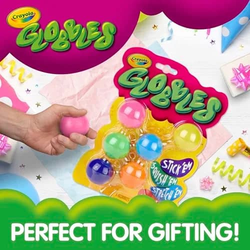 Crayola Globbles Sticky Stress Ball 6ct | Non-Toxic Sensory Toy for Kids & Adults thumbnail 5