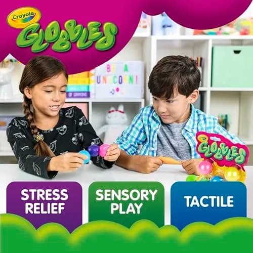 Crayola Globbles Sticky Stress Ball 6ct | Non-Toxic Sensory Toy for Kids & Adults thumbnail 2