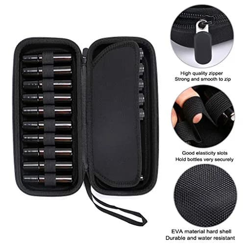 Hipiwe EVA Essential Oils Carrying Case Organizer for 20Pcs 5ml 10ml Bottle | Water-Resistant, Lightweight & Compact thumbnail 3