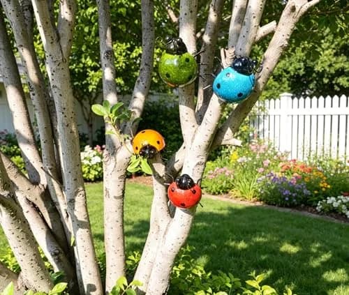 GIFTME 5 Metal Garden Wall Art Set of 4 | Charming Ladybug Decor for Outdoors thumbnail 4