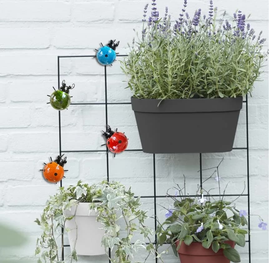 GIFTME 5 Metal Garden Wall Art Set of 4 | Charming Ladybug Decor for Outdoors thumbnail 10