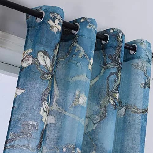 Taisier Home Chinese Style Plum Blossom Sheer Curtain 95 Inches | Artistic Print for Living Room thumbnail 4