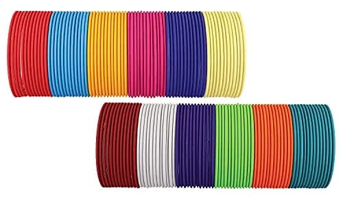 NMII 144-Piece Neon Colour Matte Finished Bangle Set for Women and Girls, Size 2.4 Inches (5.70 cm) | Vibrant Fashion Jewelry thumbnail 4