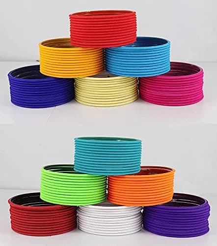 NMII 144-Piece Neon Colour Matte Finished Bangle Set for Women and Girls, Size 2.4 Inches (5.70 cm) | Vibrant Fashion Jewelry thumbnail 3