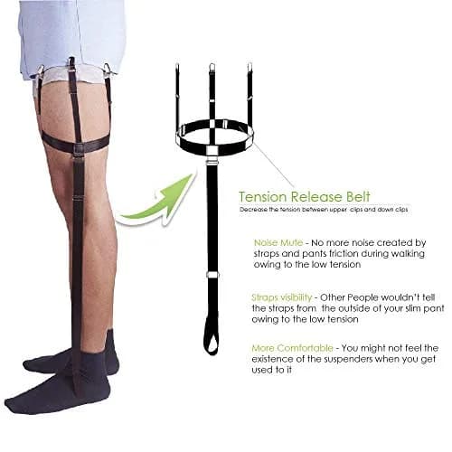 JUMYGEAR Stirrup Shirt Stays for Men, Police, Military, Law Enforcement | Adjustable, Ergonomic, Durable thumbnail 2
