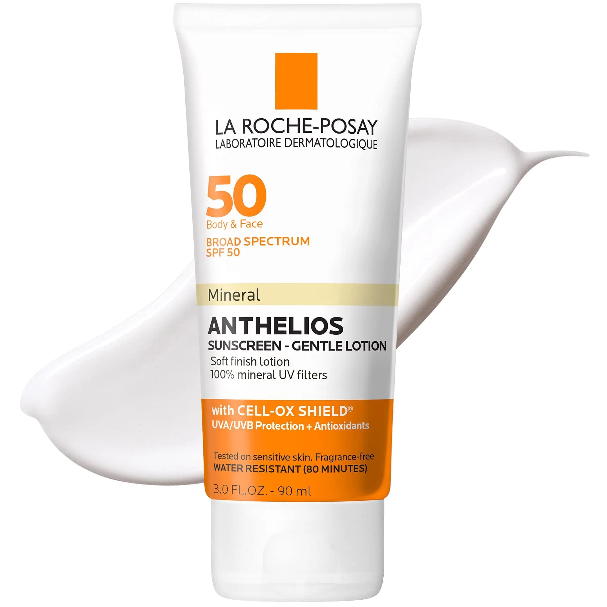 La Roche-Posay Anthelios Mineral Sunscreen SPF 50 Gentle Lotion - Face & Body, 85g 90ml (3 fl oz) | Zinc Oxide & Titanium Dioxide - main product image
