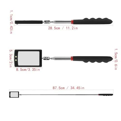 Enbar Telescopic Inspection Mirror 68cm (26.6 in) | 360° Rotating Head for Hard-to-Reach Areas thumbnail 3