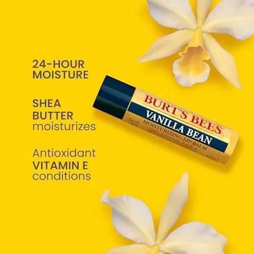 Burt's Bees Vanilla Bean Lip Balm 4 Tubes | Natural Hydration for Dry Lips thumbnail 2