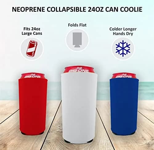 Coolie Junction Neoprene 24 oz. Can Coolie | Collapsible, Keeps Drinks Cold & Hands Dry thumbnail 3