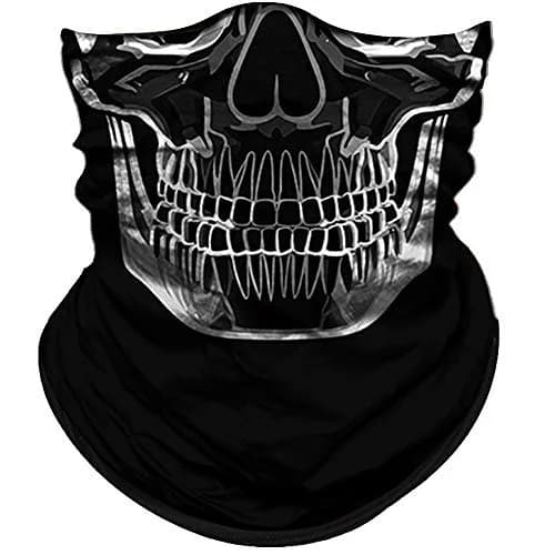 Obacle White-Line Skull Half Face Mask - Seamless 3D Tube Bandana for Men & Women thumbnail 1