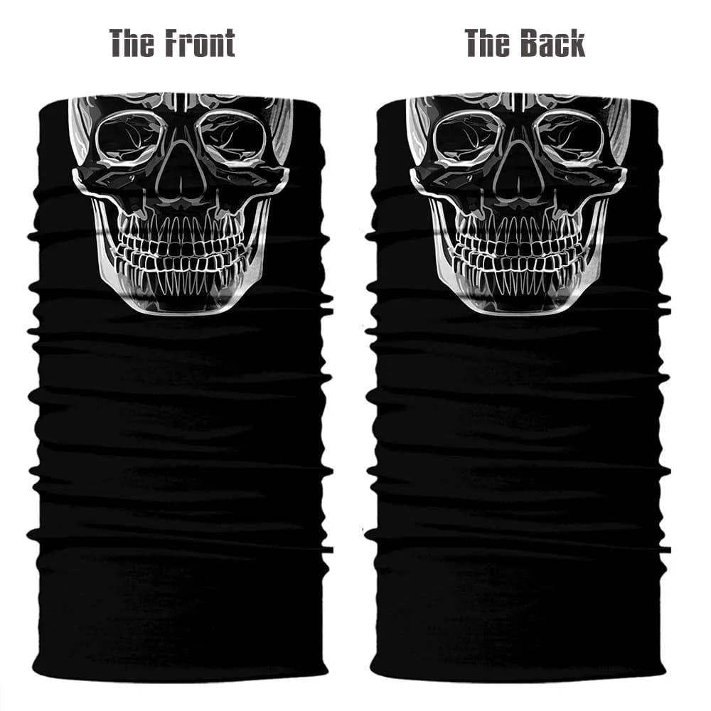 Obacle White-Line Skull Half Face Mask - Seamless 3D Tube Bandana for Men & Women - view 3