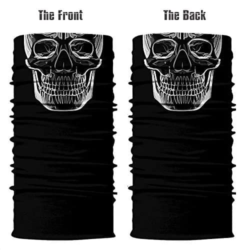 Obacle White-Line Skull Half Face Mask - Seamless 3D Tube Bandana for Men & Women thumbnail 3