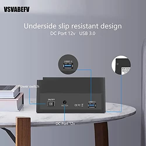 VSVABEFV IDE Hard Drive Docking Station 2.5 & 3.5 Inch USB 3.0 | High-Speed Data Transfer & Multi-Card Reader thumbnail 2