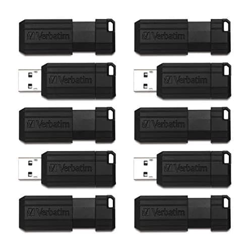 Verbatim 32GB Pinstripe USB 2.0 Flash Drive 10-Pack | Retractable Connector, Plug & Play thumbnail 1