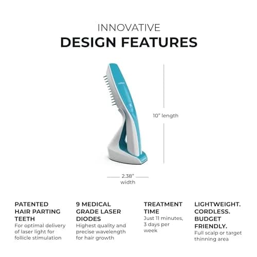 Hairmax Ultima 9 Classic LaserComb | FDA Cleared Red Light for Hair Regrowth in India thumbnail 4