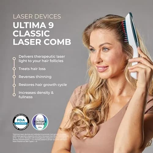 Hairmax Ultima 9 Classic LaserComb | FDA Cleared Red Light for Hair Regrowth in India thumbnail 2