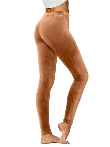 Conceited Velvet Leggings for Women - Soft Warm Velour Pants | High Waist, Skinny Fit, Small thumbnail 1
