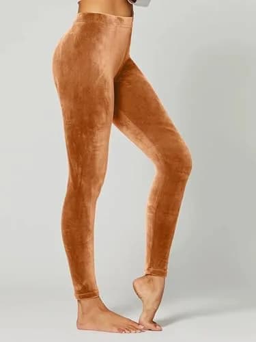 Conceited Velvet Leggings for Women - Soft Warm Velour Pants | High Waist, Skinny Fit, Small thumbnail 6
