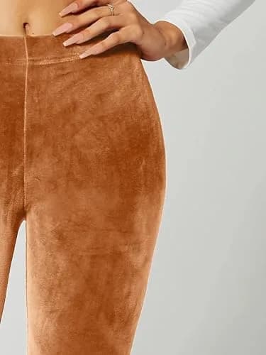 Conceited Velvet Leggings for Women - Soft Warm Velour Pants | High Waist, Skinny Fit, Small thumbnail 7