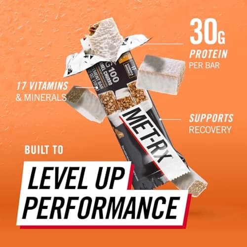 MET-Rx Big 100 Protein Bars, Vanilla Caramel Churro, 30g Protein, 9 Ct | High-Quality Muscle Support & On-the-Go Nutrition thumbnail 2