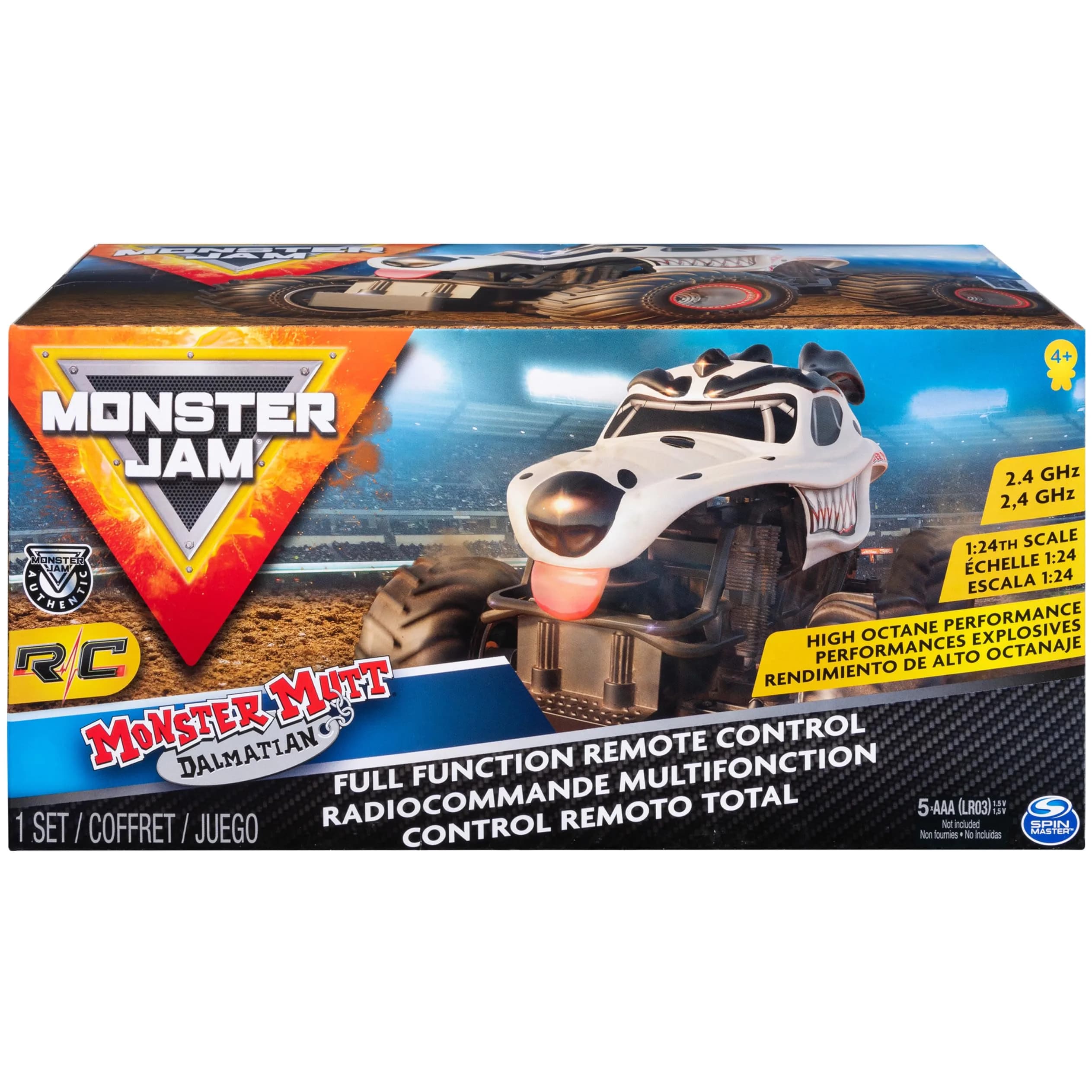 Monster Jam Monster Mutt Dalmatian RC Monster Truck 1:24 Scale | Official 2.4 GHz Remote Control Toy for Ages 4+ - view 2