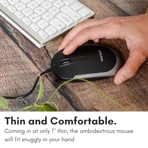 Macally USB Type C Mouse - Slim & Compact Design | Silent & DPI Switch for Mac & PC thumbnail 5