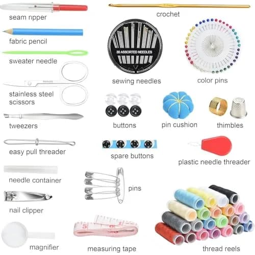 Marcoon 126-Piece Premium Sewing Kit | Portable Mini Sewing Supplies with Black Carrying Case thumbnail 2