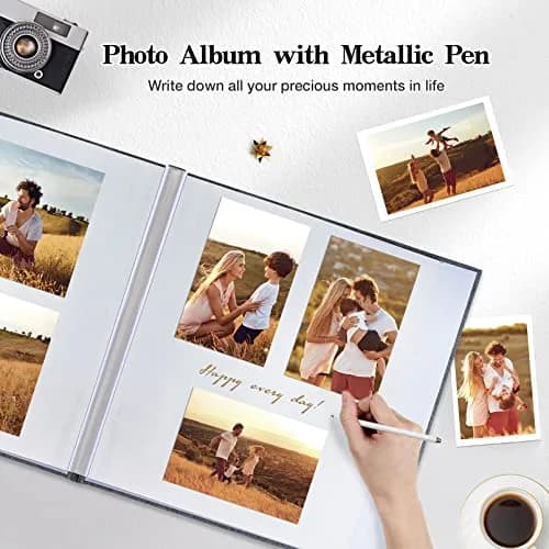 potricher Self Adhesive Photo Album 40 Pages | Linen Cover, Red, 11x10.6 Inches thumbnail 6