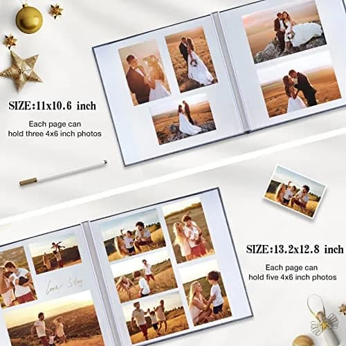 potricher Self Adhesive Photo Album 40 Pages | Linen Cover, Red, 11x10.6 Inches thumbnail 3