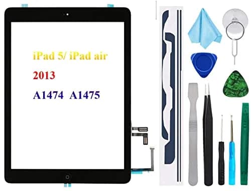 T Phael Black Digitizer Repair Kit for iPad 5 A1474 A1475 A1476 | Touch Screen Replacement Assembly with Tools thumbnail 1