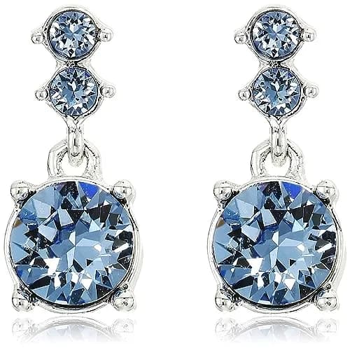 Nine West Women's Necklace and Earring Set — Silver Tone Jewelry with Blue & Crystal Accents, 17-inch Adjustable Chain thumbnail 3